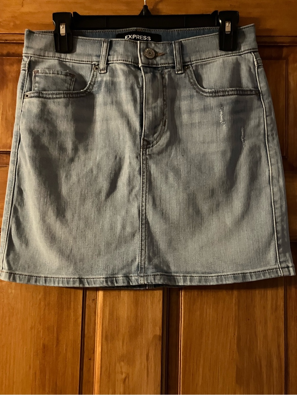 Express Mini Denim High-rise Skirt